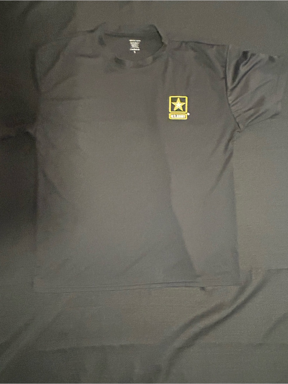 U.S. Army Black Crewneck T-Shirt with Yellow Patch